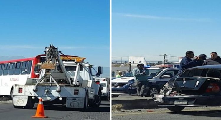 Choca autobús contra automóvil en la Toluca-Naucalpan