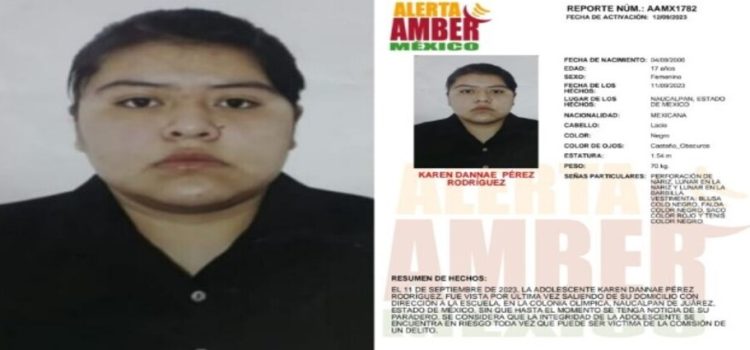 Karen salió camino a la escuela y desapareció en Naucalpan