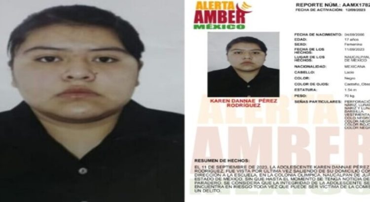 Karen salió camino a la escuela y desapareció en Naucalpan