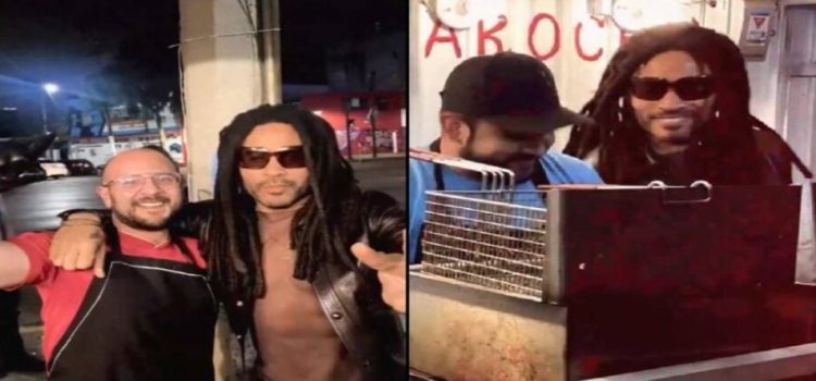 Captan a Lenny Kravitz bailando en puesto ambulante de hamburguesas de CDMX