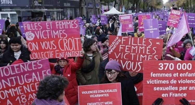 Miles marcharon en Francia contra la violencia hacia las mujeres