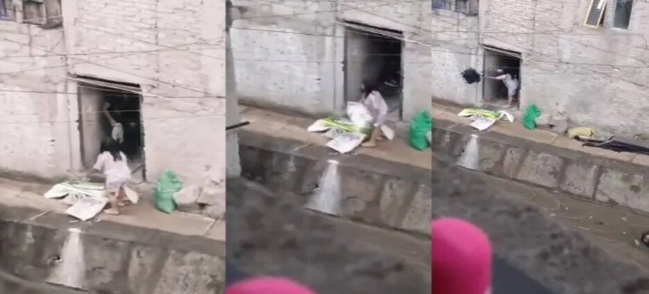 Captan a mujer tirando costales de basura al Río Hondo en Naucalpan
