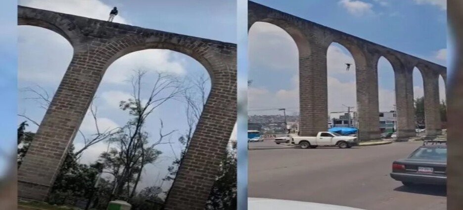 Joven se lanza desde los Arcos de los Remedios en Naucalpan