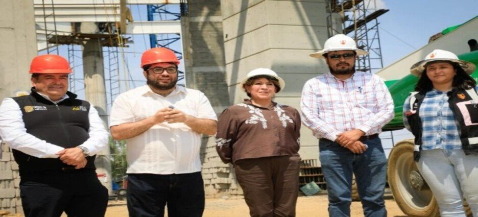 Alcalde Isaac Montoya y gobernadora Delfina Gómez supervisan obra de la Línea 3 del Mexicable Naucalpan