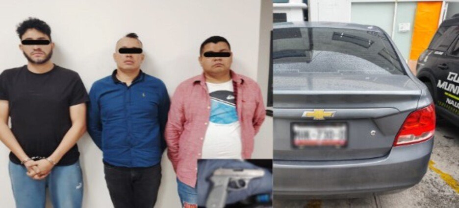 Detienen a presuntos asaltantes de usuarios de sucursales bancarias en Naucalpan